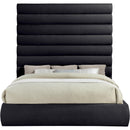Meridian Adam Black Chenille Fabric King Bed IMAGE 3