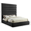  Color_Black  Size_King  -- Adam Black Chenille Fabric Upholstered King Bed IMAGE 9
