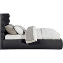  Color_Black  Size_Queen  -- Adam Black Chenille Fabric Upholstered Queen Bed IMAGE 4