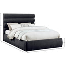  Color_Black  Size_Queen  -- Adam Black Chenille Fabric Upholstered Queen Bed IMAGE 9