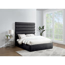  Color_Black  Size_Queen  -- Adam Black Chenille Fabric Upholstered Queen Bed IMAGE 2