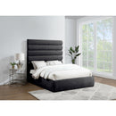 Meridian Adam Black Chenille Fabric Queen Bed IMAGE 2