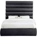  Color_Black  Size_Queen  -- Adam Black Chenille Fabric Upholstered Queen Bed IMAGE 3