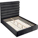 Meridian Adam Black Chenille Fabric Queen Bed IMAGE 7