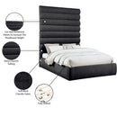  Color_Black  Size_Queen  -- Adam Black Chenille Fabric Upholstered Queen Bed IMAGE 10