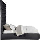  Color_Black  Size_Queen  -- Adam Black Chenille Fabric Upholstered Queen Bed IMAGE 4