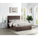  Color_Brown  Size_Full  -- Adam Brown Chenille Fabric Upholstered Full Bed IMAGE 2