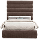 Meridian Adam Brown Chenille Fabric Full Bed IMAGE 3