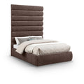  Color_Brown  Size_Full  -- Adam Brown Chenille Fabric Upholstered Full Bed IMAGE 1