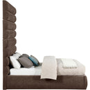 Meridian Adam Brown Chenille Fabric Full Bed IMAGE 4