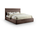  Color_Brown  Size_King  -- Adam Brown Chenille Fabric Upholstered King Bed IMAGE 1