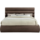  Color_Brown  Size_King  -- Adam Brown Chenille Fabric Upholstered King Bed IMAGE 3
