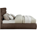  Color_Brown  Size_King  -- Adam Brown Chenille Fabric Upholstered King Bed IMAGE 4