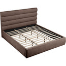  Color_Brown  Size_King  -- Adam Brown Chenille Fabric Upholstered King Bed IMAGE 7