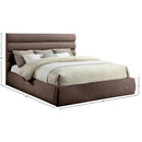  Color_Brown  Size_King  -- Adam Brown Chenille Fabric Upholstered King Bed IMAGE 9