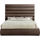  Color_Brown  Size_King  -- Adam Brown Chenille Fabric Upholstered King Bed IMAGE 3