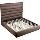  Color_Brown  Size_King  -- Adam Brown Chenille Fabric Upholstered King Bed IMAGE 7