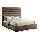  Color_Brown  Size_King  -- Adam Brown Chenille Fabric Upholstered King Bed IMAGE 9