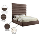  Color_Brown  Size_King  -- Adam Brown Chenille Fabric Upholstered King Bed IMAGE 10