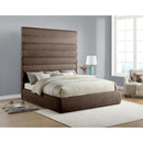  Color_Brown  Size_King  -- Adam Brown Chenille Fabric Upholstered King Bed IMAGE 2