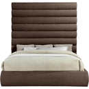  Color_Brown  Size_King  -- Adam Brown Chenille Fabric Upholstered King Bed IMAGE 3