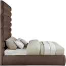  Color_Brown  Size_King  -- Adam Brown Chenille Fabric Upholstered King Bed IMAGE 4