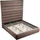 Color_Brown  Size_King  -- Adam Brown Chenille Fabric Upholstered King Bed IMAGE 7
