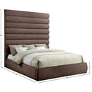  Color_Brown  Size_King  -- Adam Brown Chenille Fabric Upholstered King Bed IMAGE 9