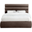  Color_Brown  Size_Queen  -- Adam Brown Chenille Fabric Upholstered Queen Bed IMAGE 3