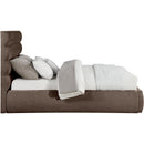  Color_Brown  Size_Queen  -- Adam Brown Chenille Fabric Upholstered Queen Bed IMAGE 4