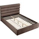 Meridian Adam Brown Chenille Fabric Queen Bed IMAGE 7
