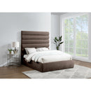  Color_Brown  Size_Queen  -- Adam Brown Chenille Fabric Upholstered Queen Bed IMAGE 2
