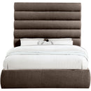  Color_Brown  Size_Queen  -- Adam Brown Chenille Fabric Upholstered Queen Bed IMAGE 3