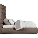  Color_Brown  Size_Queen  -- Adam Brown Chenille Fabric Upholstered Queen Bed IMAGE 4