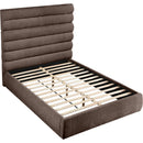  Color_Brown  Size_Queen  -- Adam Brown Chenille Fabric Upholstered Queen Bed IMAGE 7