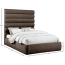 Meridian Adam Brown Chenille Fabric Queen Bed IMAGE 9