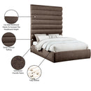  Color_Brown  Size_Queen  -- Adam Brown Chenille Fabric Upholstered Queen Bed IMAGE 10