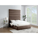  Color_Brown  Size_Queen  -- Adam Brown Chenille Fabric Upholstered Queen Bed IMAGE 2