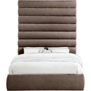  Color_Brown  Size_Queen  -- Adam Brown Chenille Fabric Upholstered Queen Bed IMAGE 3