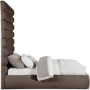  Color_Brown  Size_Queen  -- Adam Brown Chenille Fabric Upholstered Queen Bed IMAGE 4