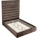 Meridian Adam Brown Chenille Fabric Queen Bed IMAGE 7