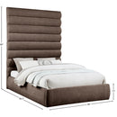  Color_Brown  Size_Queen  -- Adam Brown Chenille Fabric Upholstered Queen Bed IMAGE 9