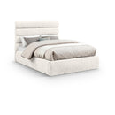  Color_Cream  Size_Full  -- Adam Cream Chenille Fabric Upholstered Full Bed IMAGE 1