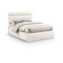 Meridian Adam Cream Chenille Fabric Full Bed IMAGE 1