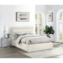  Color_Cream  Size_Full  -- Adam Cream Chenille Fabric Upholstered Full Bed IMAGE 2