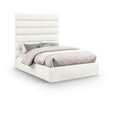  Color_Cream  Size_Full  -- Adam Cream Chenille Fabric Upholstered Full Bed IMAGE 1