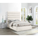  Color_Cream  Size_Full  -- Adam Cream Chenille Fabric Upholstered Full Bed IMAGE 2