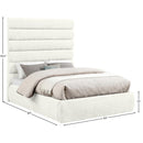 Meridian Adam Cream Chenille Fabric Full Bed IMAGE 9