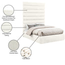  Color_Cream  Size_Full  -- Adam Cream Chenille Fabric Upholstered Full Bed IMAGE 10