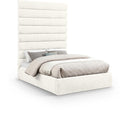 Color_Cream  Size_Full  -- Adam Cream Chenille Fabric Upholstered Full Bed IMAGE 1